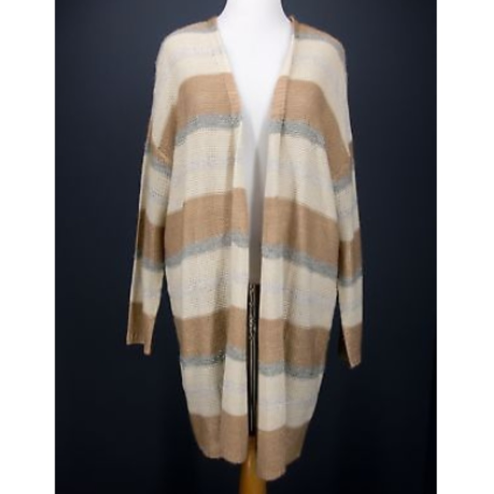 LANE BRYANT 22 24 Sweater Striped Sparkle Gold